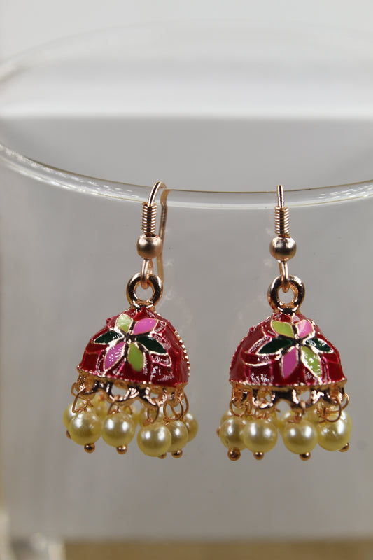 Red Dazzling Jhumka