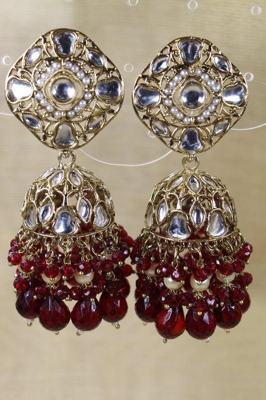 maroon Jhumkas