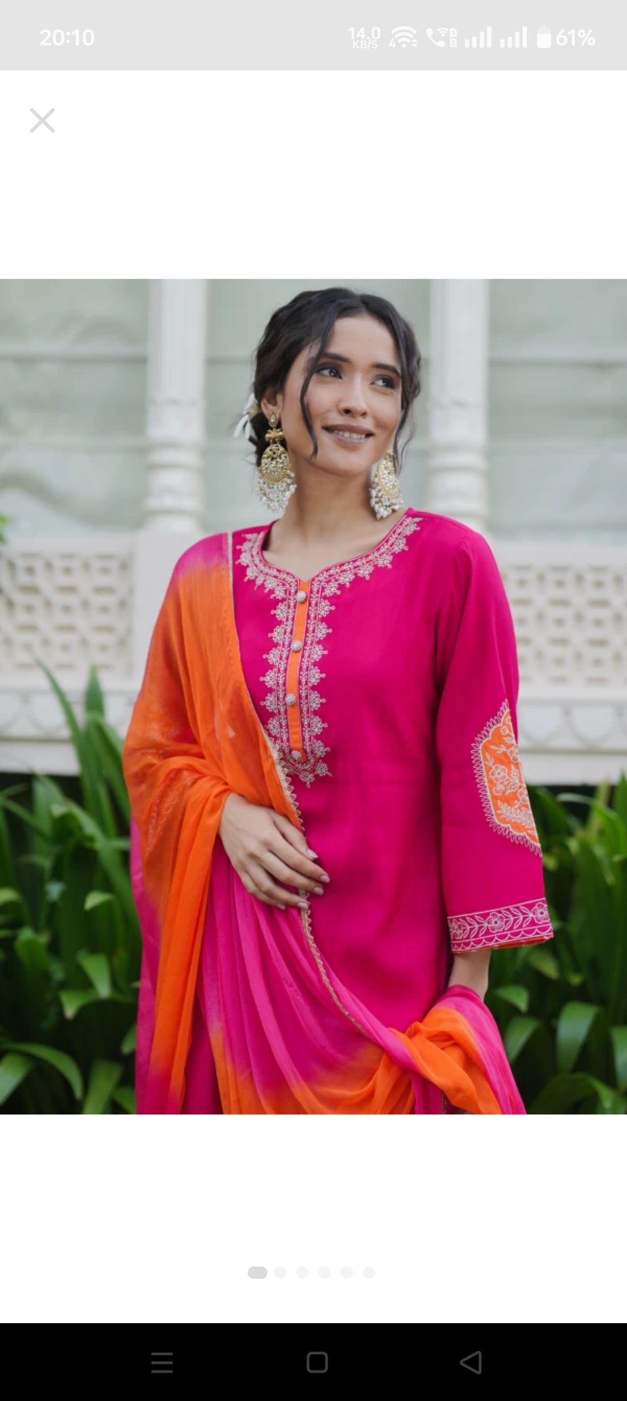 Pink and orange kurta sets