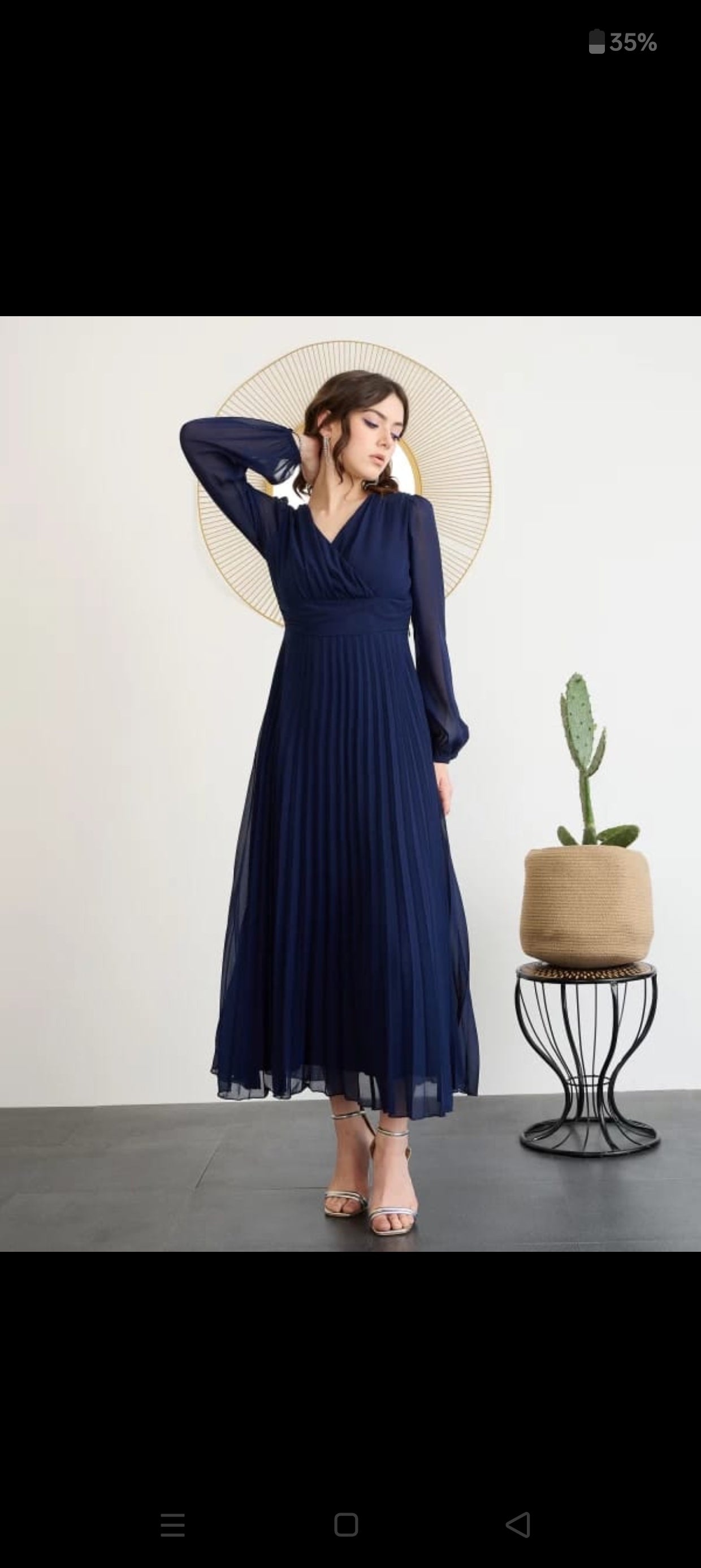 Navy blue flared dress